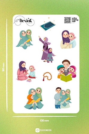 Müslim Aile Şeffaf Sticker Seti Scrapbook Ajanda Journal Bullet Planner Telefon