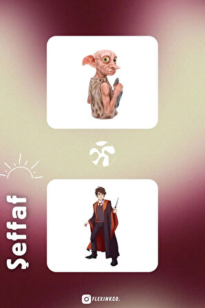 Harry Potter Dobby Şeffaf Sticker Seti Scrapbook Ajanda Journal Bullet Planner Telefon