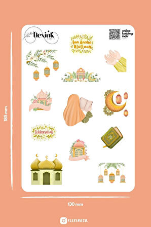 Hoşgeldin Ramazan Temalı Şeffaf Sticker Seti Scrapbook Ajanda Journal Bullet Planner Telefon