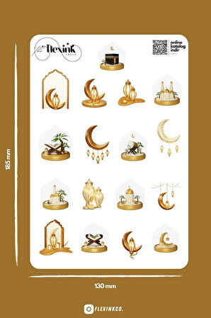 Ramazan Kuran Kabe Temalı Şeffaf Sticker Seti Scrapbook Ajanda Journal Bullet Planner Telefon