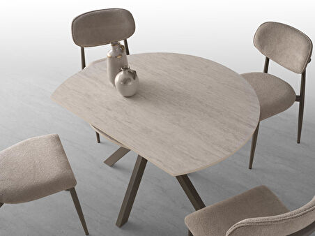 Nova T Yuvarlak Açılır Mutfak Masa Sandalye Takımı 70x120cm