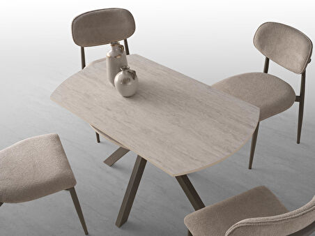 Nova T Yuvarlak Açılır Mutfak Masa Sandalye Takımı 70x120cm