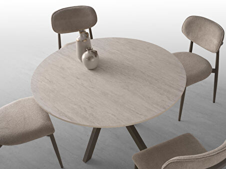 Nova T Yuvarlak Açılır Mutfak Masa Sandalye Takımı 70x120cm