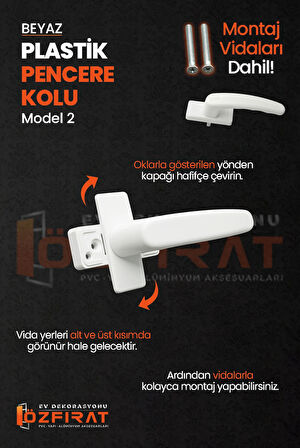 Pimapen PVC Pencere Kolu – Plastik – Beyaz – Model 2 – (3 Adet)