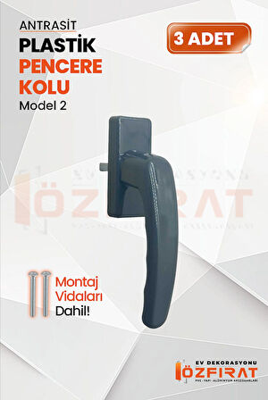 Pimapen PVC Pencere Kolu – Plastik – Antrasit – Model 2 – (3 Adet)