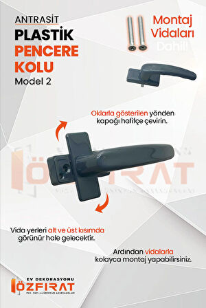 Pimapen PVC Pencere Kolu – Plastik – Antrasit – Model 2 – (5 Adet)