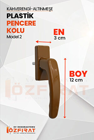 Pimapen PVC Pencere Kolu – Plastik – Altınmeşe/Kahverengi – Model 2 – (2 Adet)