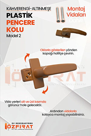 Pimapen PVC Pencere Kolu – Plastik – Altınmeşe/Kahverengi – Model 2 – (10 Adet)