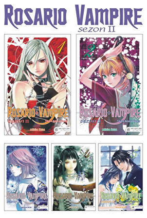 Rosario + Vampire - Tılsımlı Kolye Ve Vampir Sezon: 2 1-2-3-4-5 Manga Seti - Akihisa İkeda