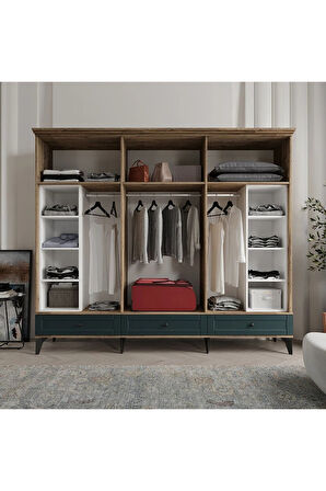 DALİ 6 KAPAKLI YEŞİL GARDIROP TAMAMI MDF