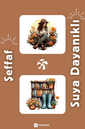 Kitap Dünyası 2 ŞEFFAF Sticker Scrapbook Ajanda Journal Bullet Planner Telefon