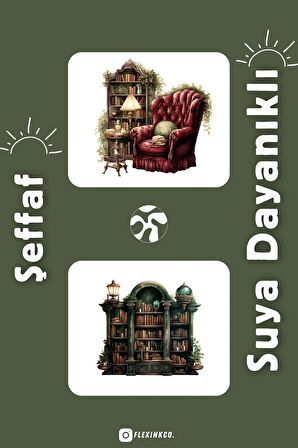 Victorian Reading ŞEFFAF Sticker Scrapbook Ajanda Journal Bullet Planner Telefon