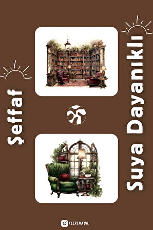 Victorian Reading 2 ŞEFFAF Sticker Scrapbook Ajanda Journal Bullet Planner Telefon