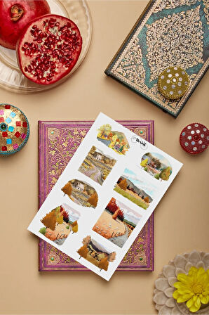 Sonbahar Manzara ŞEFFAF Sticker Scrapbook Ajanda Journal Bullet Planner Telefon