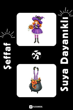 Hallowen ŞEFFAF Sticker Scrapbook Ajanda Journal Bullet Planner Telefon