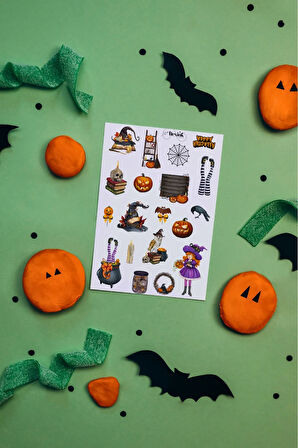 Hallowen ŞEFFAF Sticker Scrapbook Ajanda Journal Bullet Planner Telefon