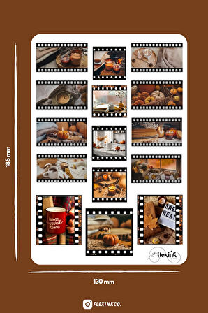 Sonbahar Estetik Film Şeridi ŞEFFAF Sticker Scrapbook Ajanda Journal Bullet Planner Telefon