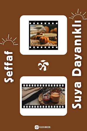 Sonbahar Estetik Film Şeridi ŞEFFAF Sticker Scrapbook Ajanda Journal Bullet Planner Telefon