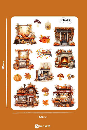 Cozy Sonbahar ŞEFFAF Sticker Scrapbook Ajanda Journal Bullet Planner Telefon