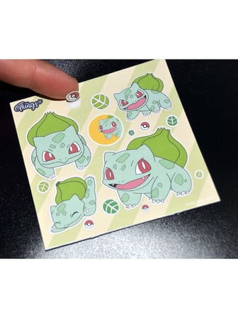 Mini Things Art *özel Tasarım* Balbazar (Bulbasaur) Pokemon Sticker 15 Parça Set -2 Adet-