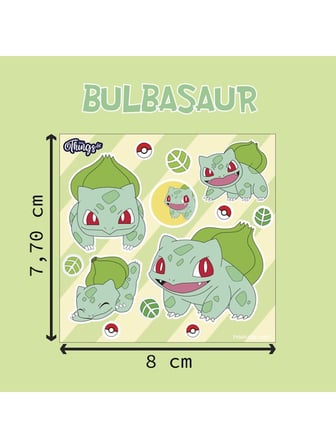 Mini Things Art *özel Tasarım* Balbazar (Bulbasaur) Pokemon Sticker 15 Parça Set -2 Adet-