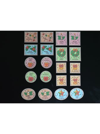 *özel Kesim* Yılbaşı-Merry Christmas- Stamp Sticker Set -20ADET-