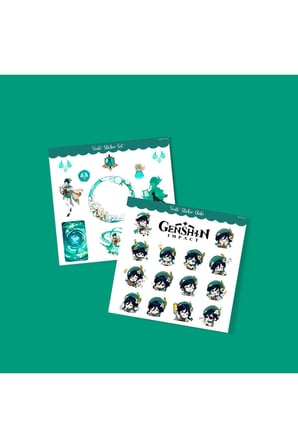 Genshin-venti 2 Li Sticker Set Parlak Kağıt