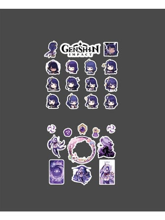 Mini Things Art Genshin-Shogun 2 Li Sticker Set Parlak Kağıt