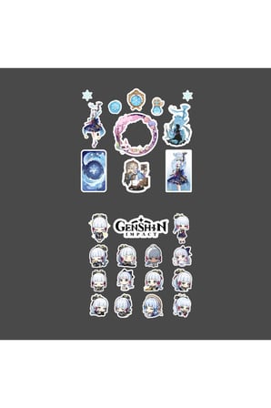 Genshin-Ayaka 2 Adet Sticker Set Parlak Kağıt
