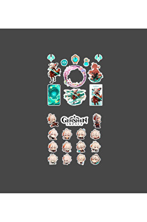 Genshin - Kazuha 2 Adet Sticker Set Parlak Kağıt