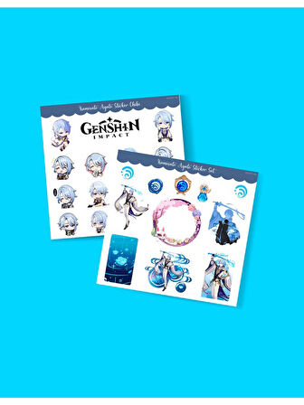 Genshin - Ayato 2'li Sticker Seti Parlak Kağıt