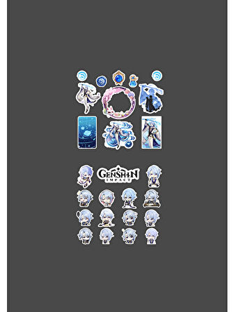 Genshin - Ayato 2'li Sticker Seti Parlak Kağıt
