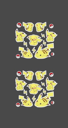 Pikaçu (PİKACHU) Pokemon Sticker 15 Parça Set -2'li- Parlak Kağıt -