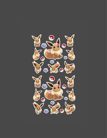 Eeve Pokemon Sticker Set *Mat kağıt* 2 Adet