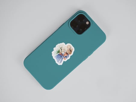 Vintage Blue Lady Sticker Set - 3 ADET - Mat Kağıt