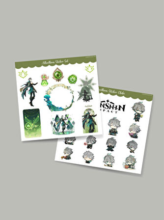 Genshin - Alhaitham 2'li Sticker Seti Parlak Kağıt