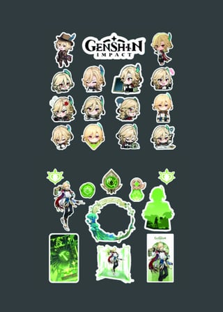 Genshin - Kaveh 2'li Sticker Seti -Parlak Kağıt-