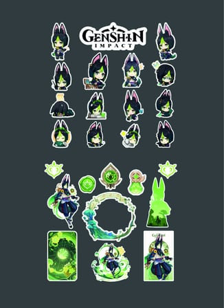 Genshin İmpact - Tighnari 2li Sticker Set-Parlak Kağıt-