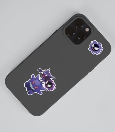 Gengar - Pokemon - Shadow- Sticker - parlak kağıt 2'li set