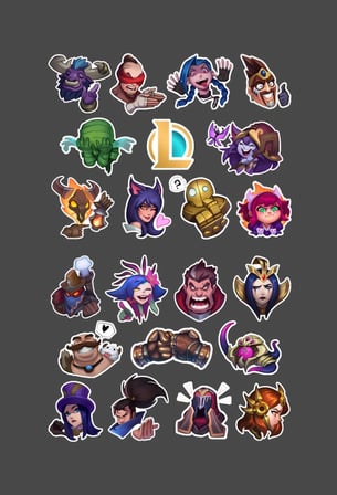 LOL - league of legends - icons - lol sticker  set 2 ' li - oyun sticker - süsleme - başarı ödül çıkartmaları