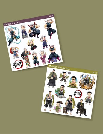 Demon Slayer Gyomei Himejima - Tengen Uzui 2 Li Set Anime Sticker Çıkartma