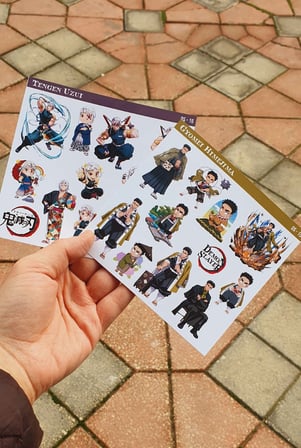Demon Slayer Gyomei Himejima - Tengen Uzui 2 Li Set Anime Sticker Çıkartma
