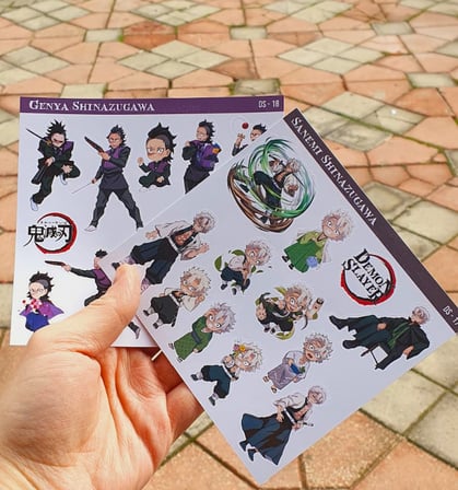 Demon Slayer Sanemi Shinazugawa - Genya Shinazugawa 2 Li Set Anime Sticker Çıkartma