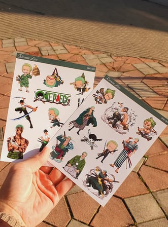 Roronoa Zoro - one piece 2li sticker etiket seti Anime çıkartmaları