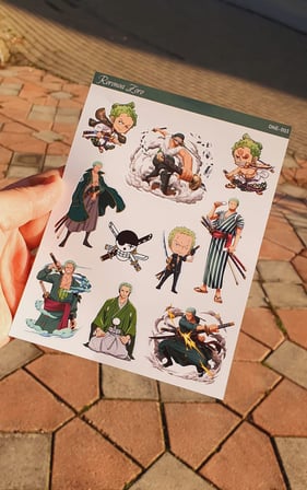 Roronoa Zoro - one piece 2li sticker etiket seti Anime çıkartmaları
