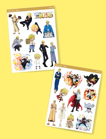 Vinsmoke Sanji - one piece 2li sticker etiket seti Anime çıkartmaları - Karabacak Sanji
