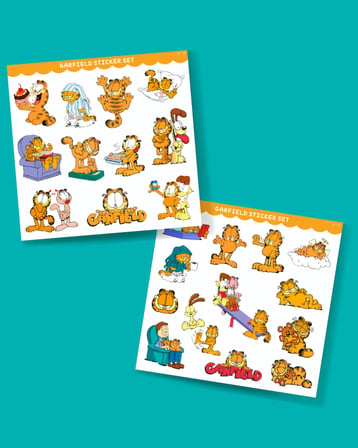 Garfield 2 Li Sticker Set Etiket Kağıdı-Animasyon çıkartmaları Garfield Kedi yapıştırmaları