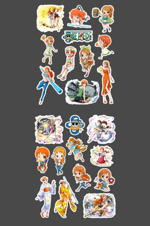 Nami - one piece 2 Li sticker etiket seti Anime çıkartmaları Etiket Kağıdı