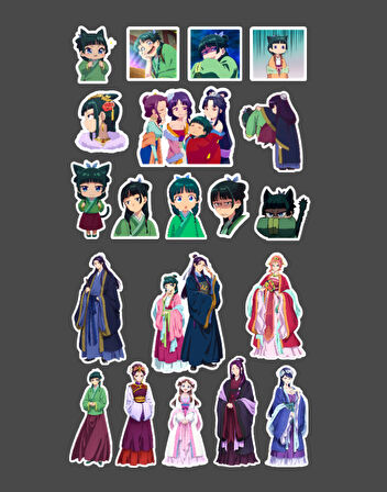 Eczacının Günlüğü Maomao - Kusuriya no Hitorigoto 2li sticker set-parlak kağıt
