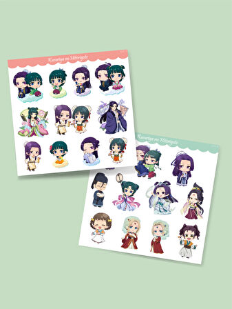 Eczacının Günlüğü - Kusuriya no Hitorigoto 2li sticker set-parlak kağıt-KNH-05-06